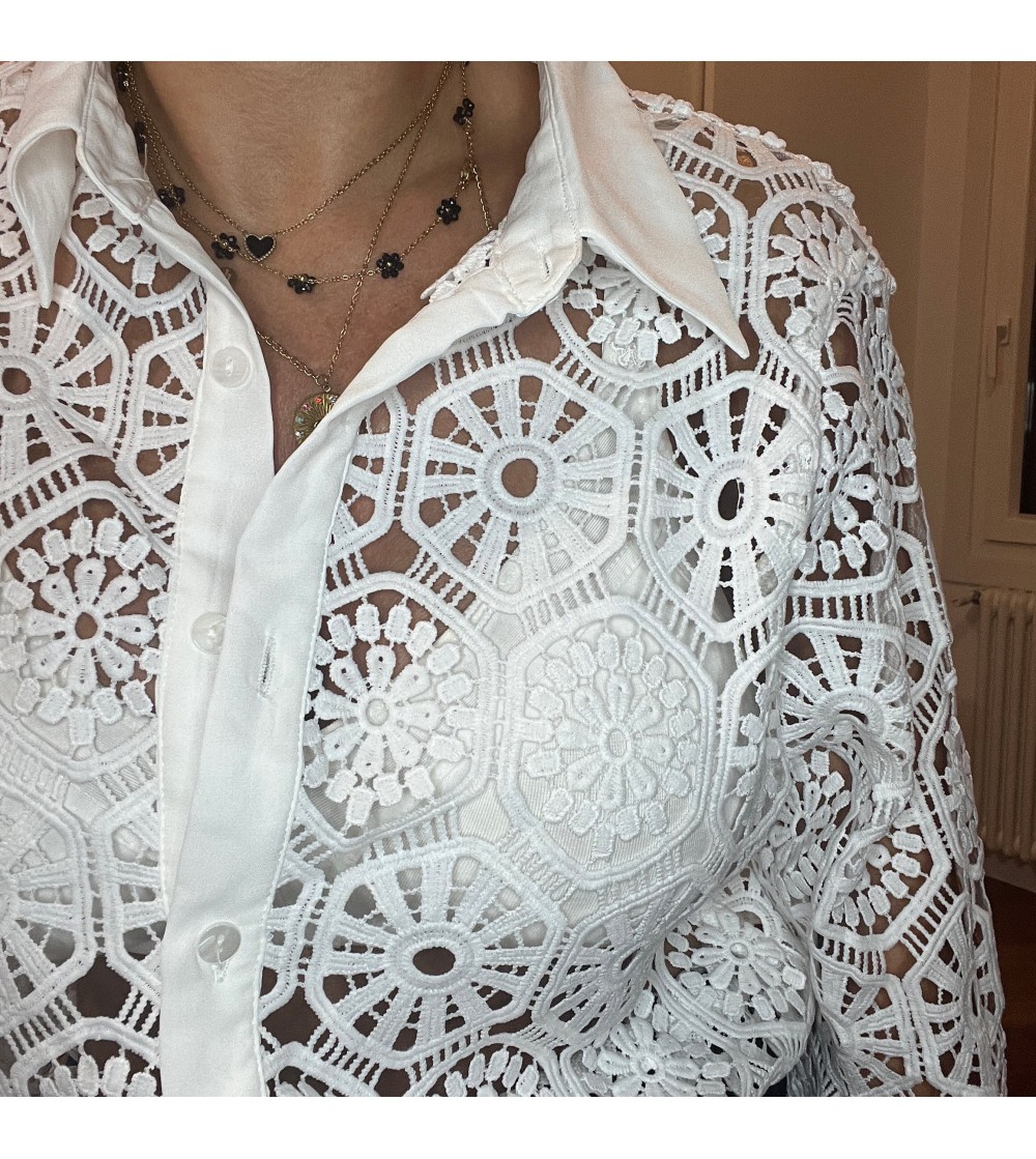 Indulgente invernadero Inyección Camisa De Encaje Semi Trasparente Mujer | Cchika Donosti